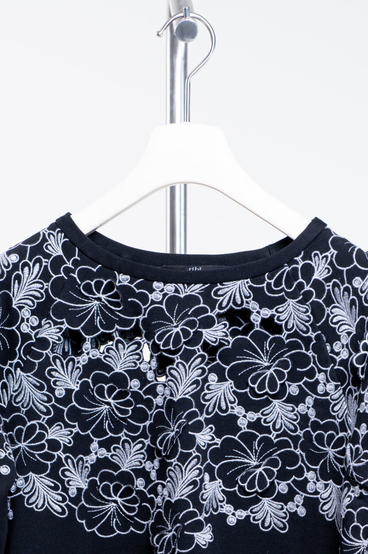 Black 3D Crewneck Sweater