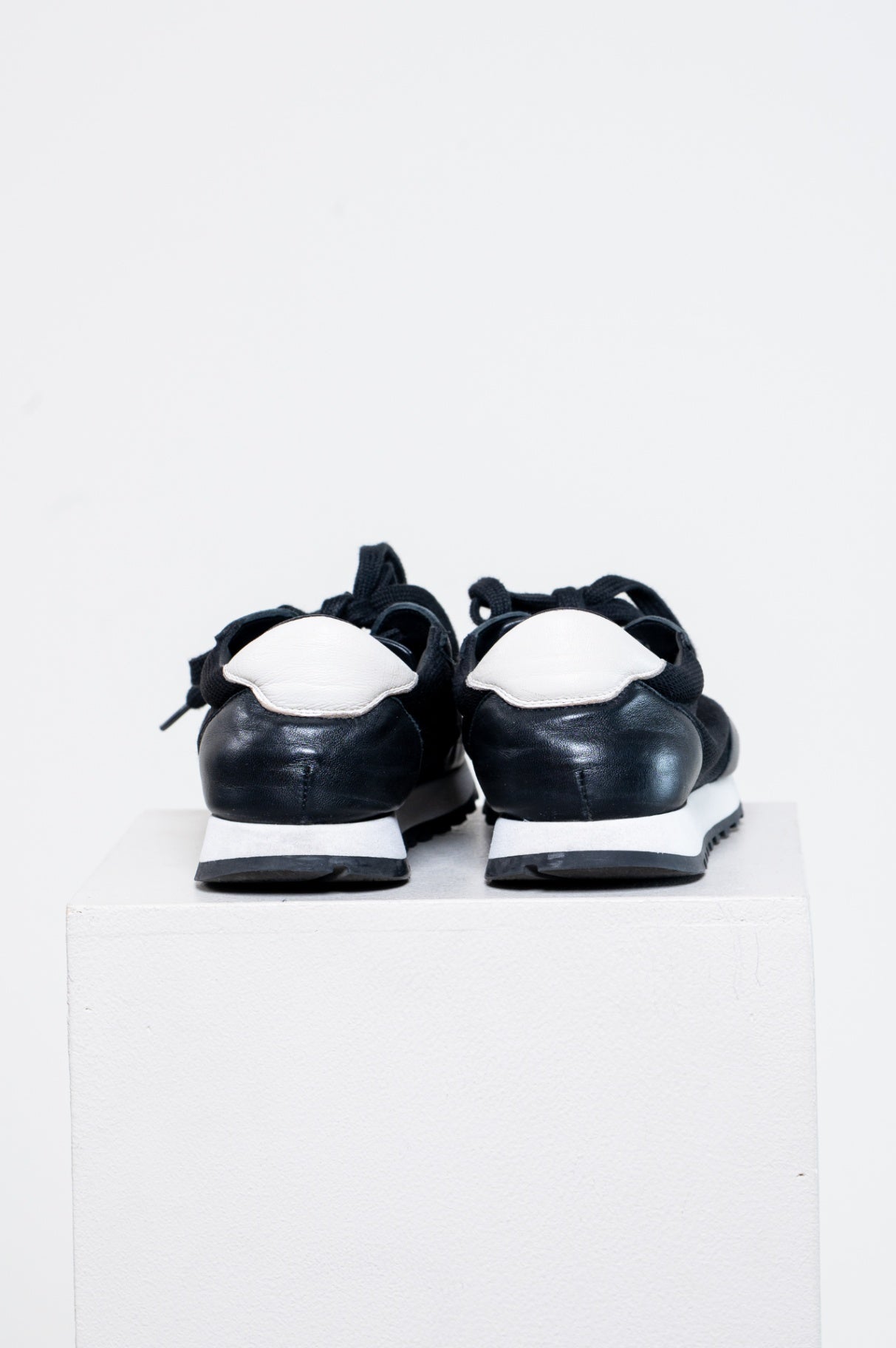 Black Suede and Leather Low Top Sneaker