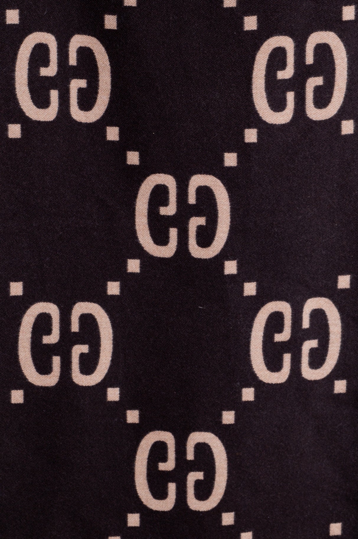 Brown and Beige GG Jacquard Wool Silk Scarf