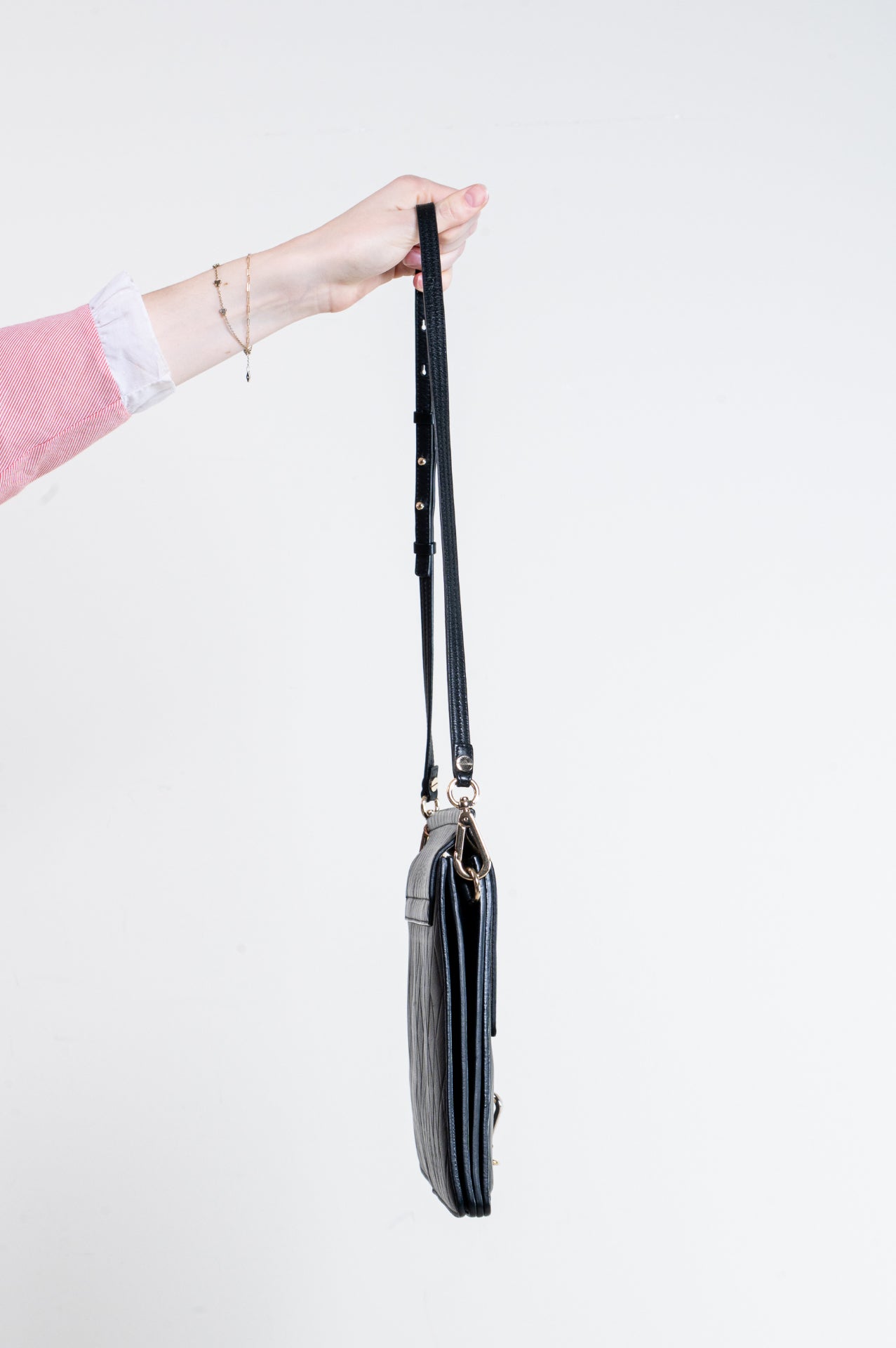 Black Diamond Embossed Faye Shoulder Bag