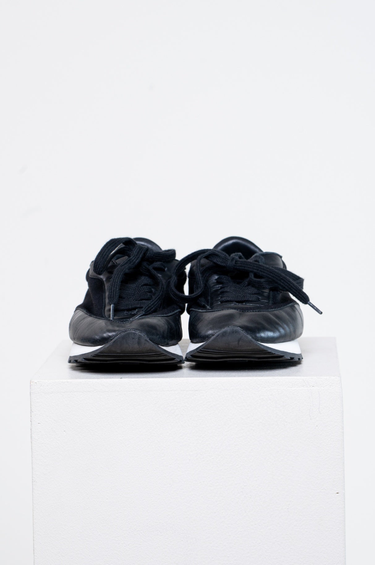 Black Suede and Leather Low Top Sneaker