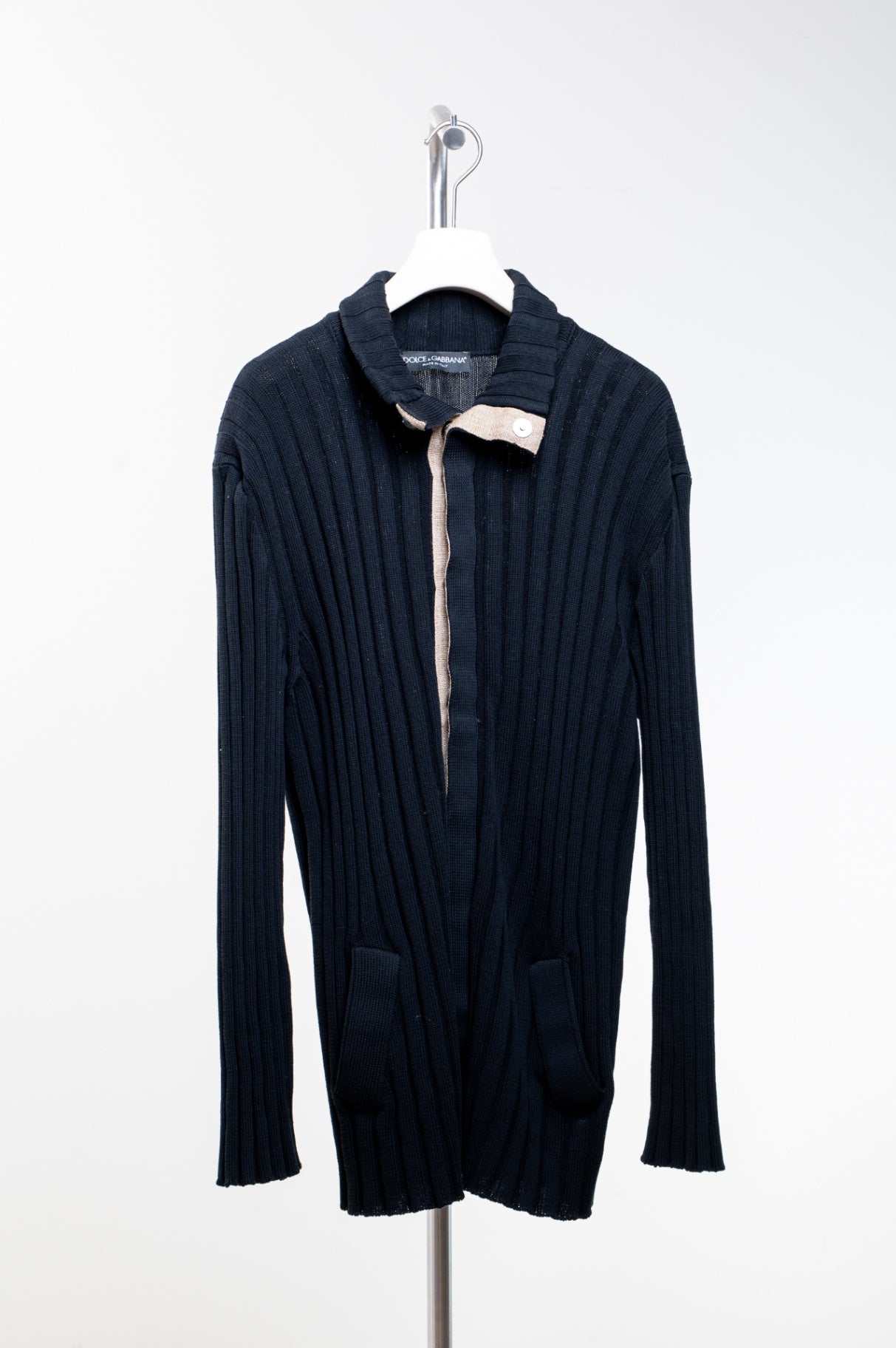 Black Button-Up Mock Neck Sweater