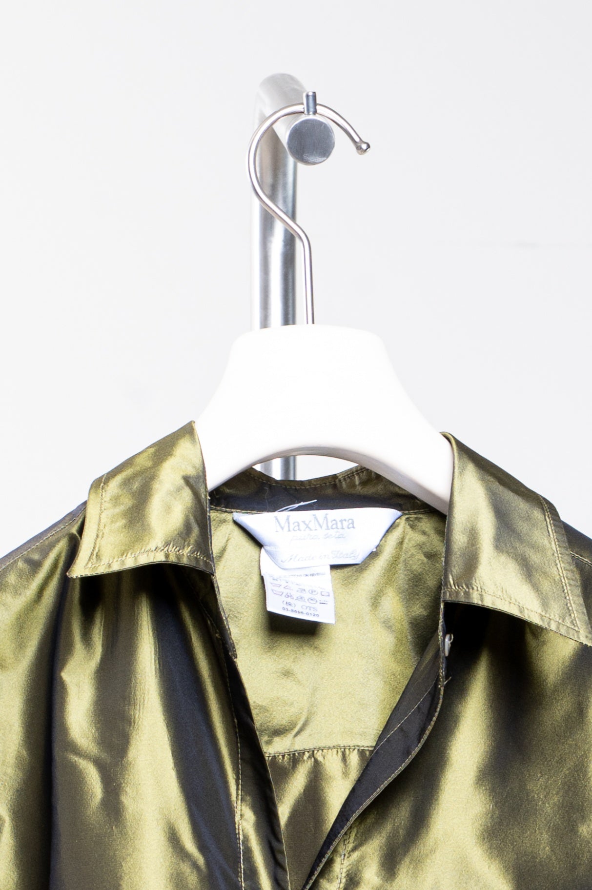 Vintage Green Silk Wrap Blouse