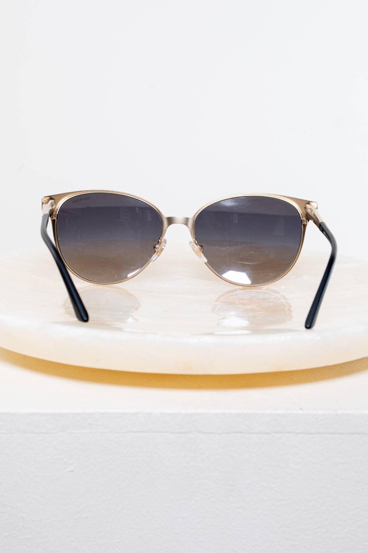 Matte Black Round Cat Eye 2168 Sunglasses