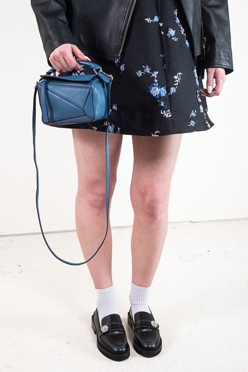 Mini Blue Calfskin Puzzle Bag