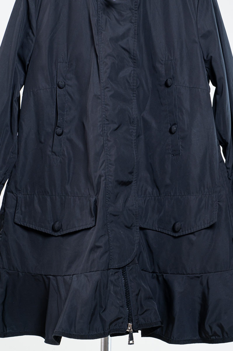 Black Ruffle Bottom Wind Jacket