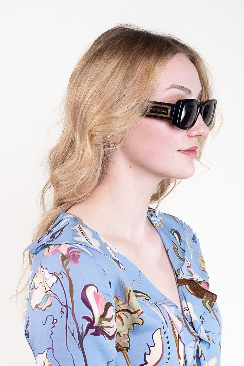 Black Rectangular 4377 Sunglasses chdup