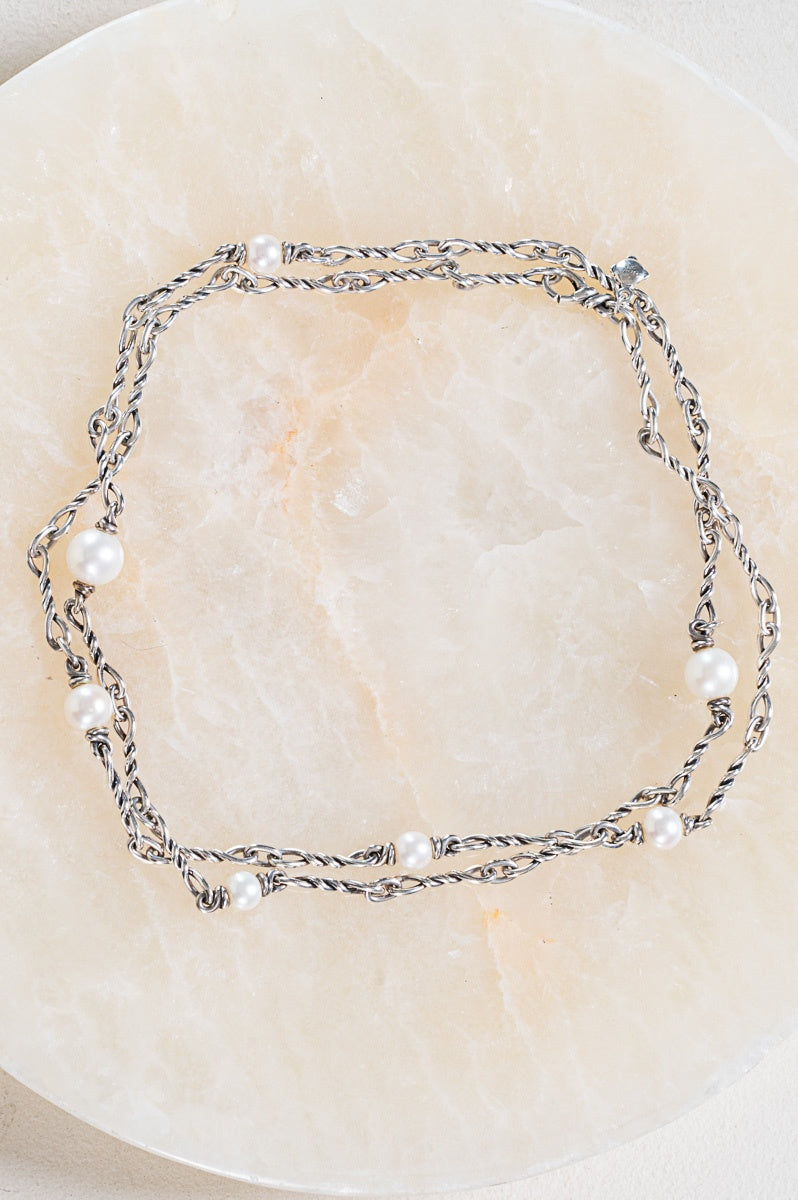 Silver and Pearl Necklace