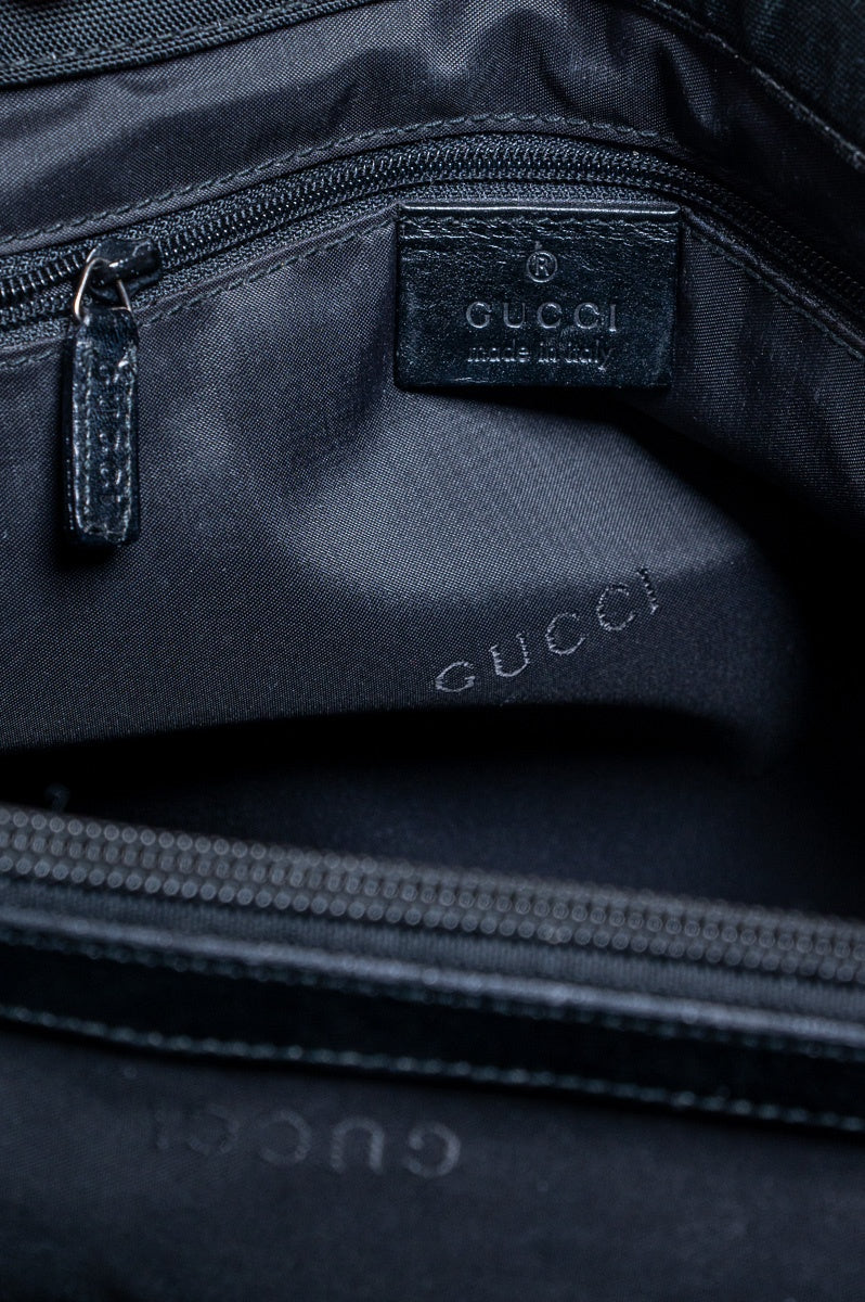 Olive Green Nylon Bamboo Handle Bag
