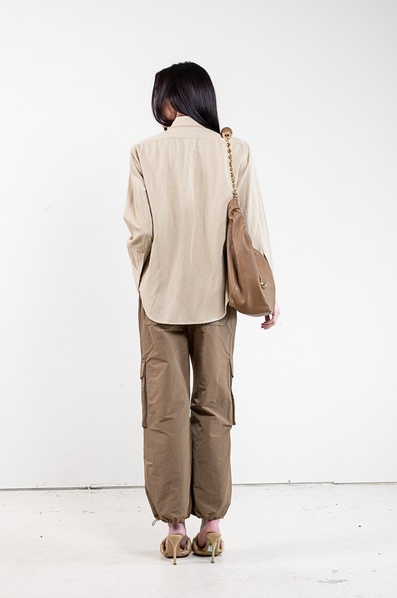 Beige Button-Up Shirt