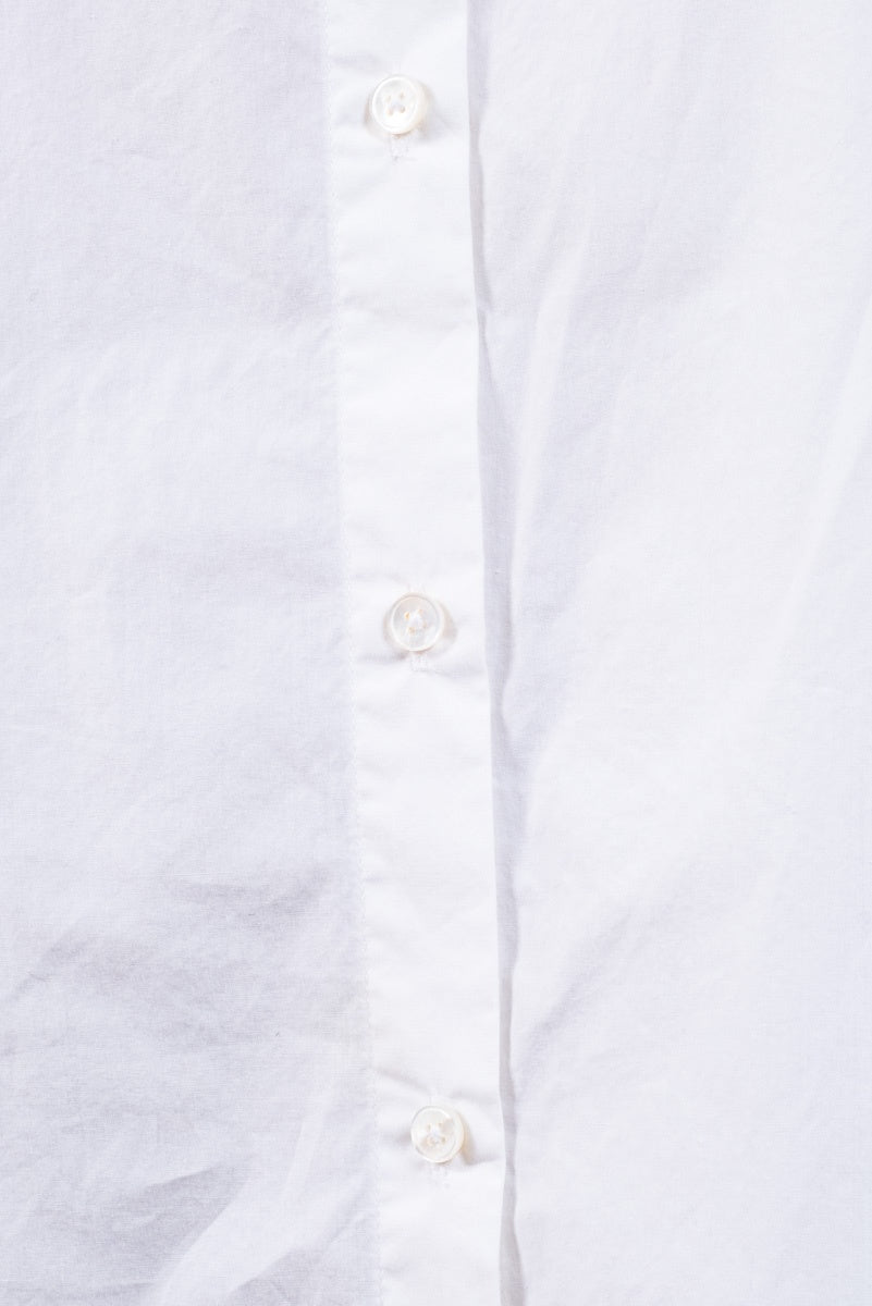 White Cotton Button Up Long Blouse