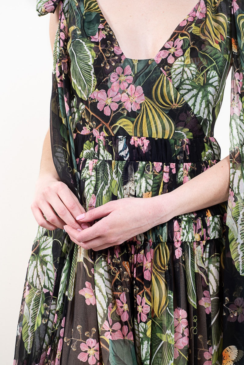 Floral Printed Tiered Mini Dress