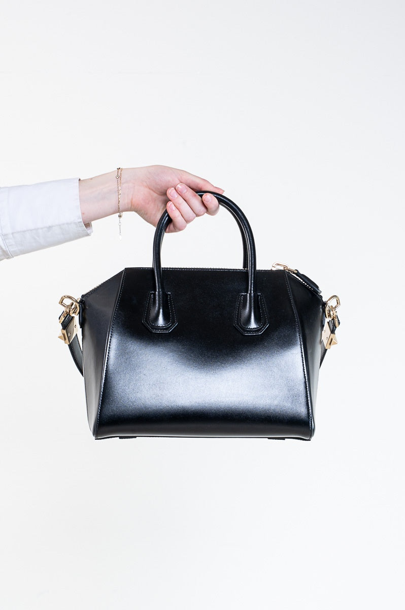 Black Small Antigona Top Handle Bag