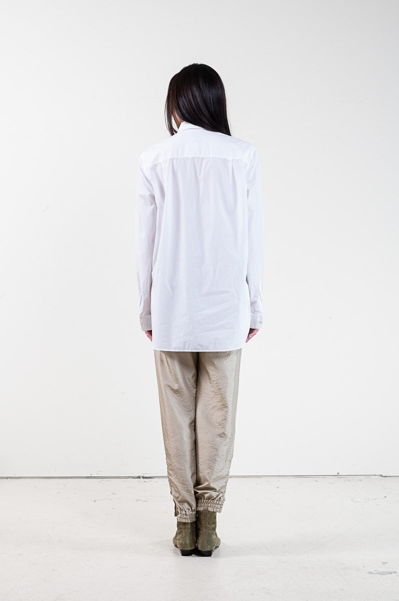 White Cotton Button Up Long Blouse