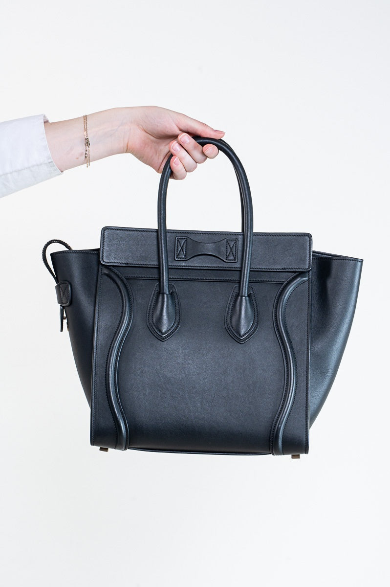 Black Micro Luggage Top Handle Bag