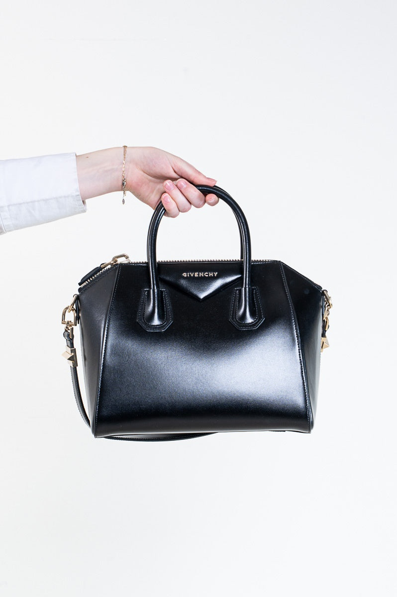 Black Small Antigona Top Handle Bag