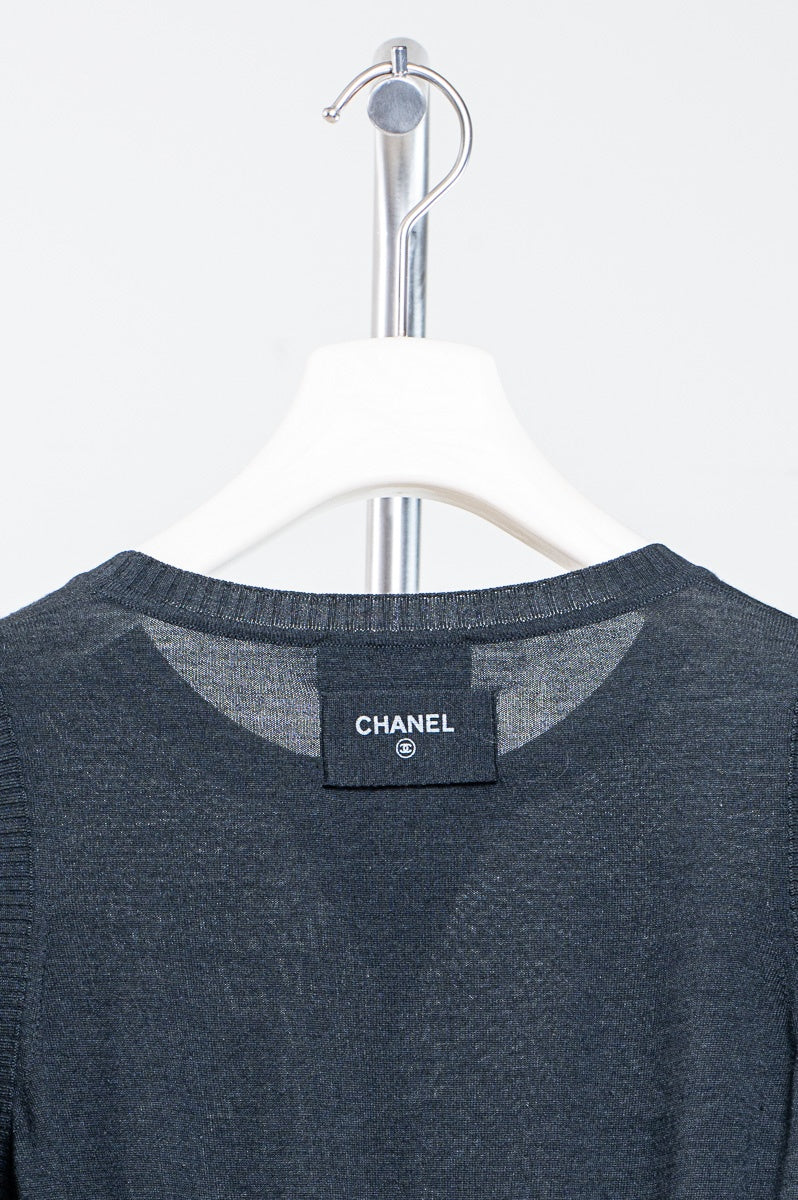 Dark Grey Long Sleeve Mini Knit Dress