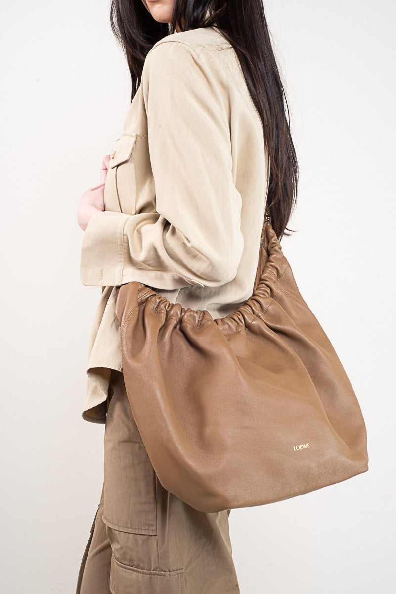 Brown Medium Squeeze Shoulder Bag