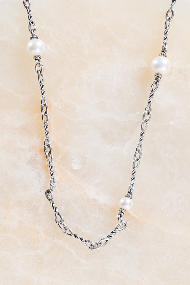 Silver and Pearl Necklace