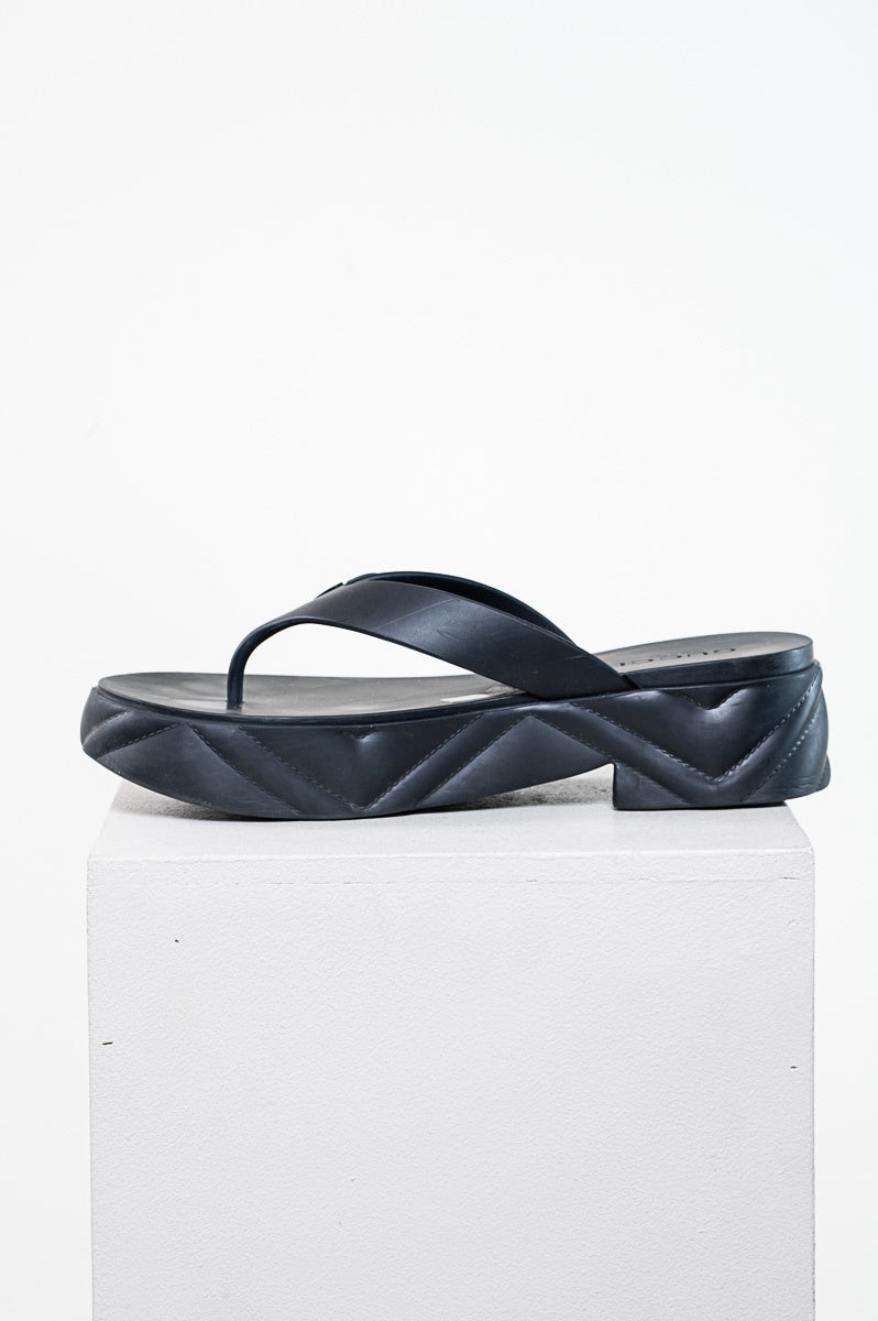 Black Rubber Platform Sandal
