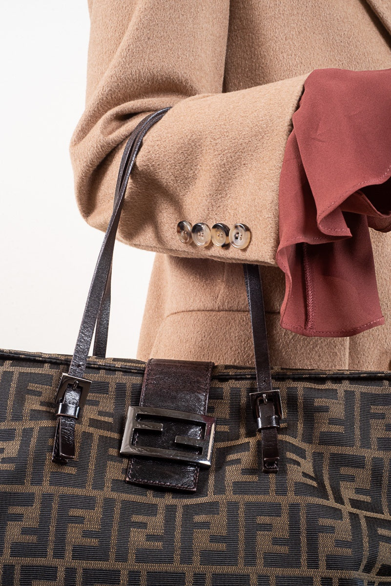 Beige Camel Hair Elmi Double-Breasted Coat