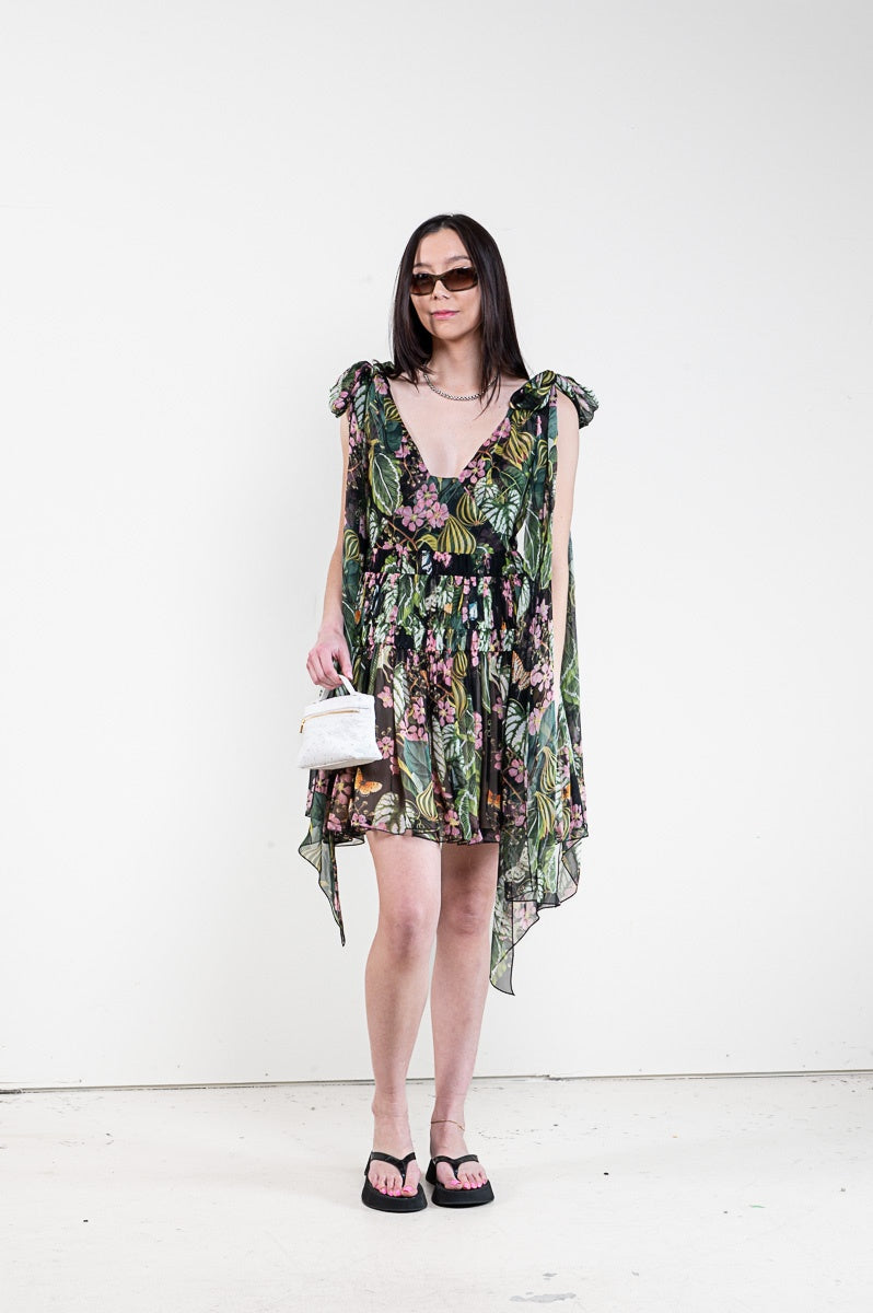 Floral Printed Tiered Mini Dress