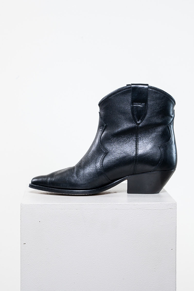 Black Dewina Cowboy Ankle Boot