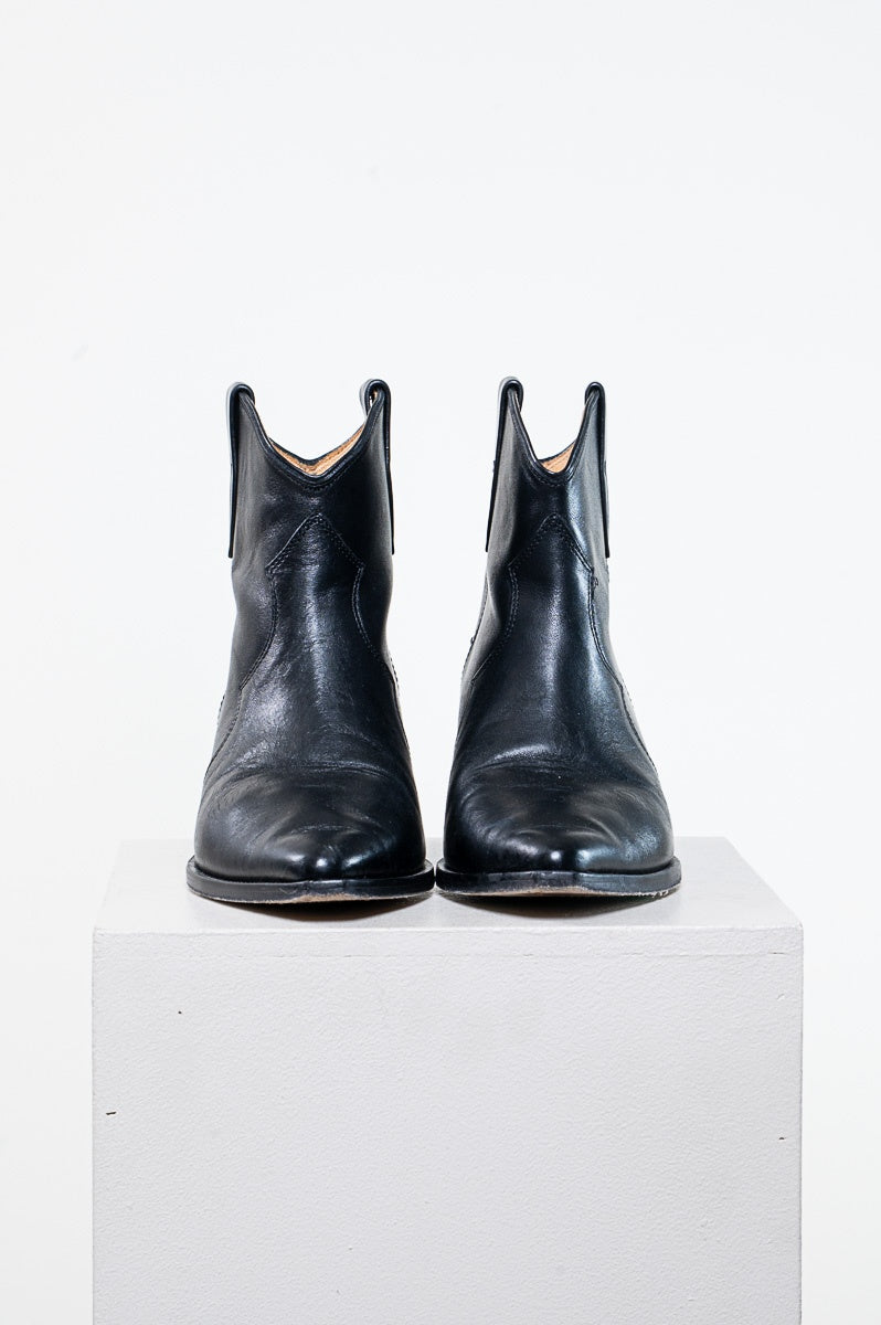 Black Dewina Cowboy Ankle Boot