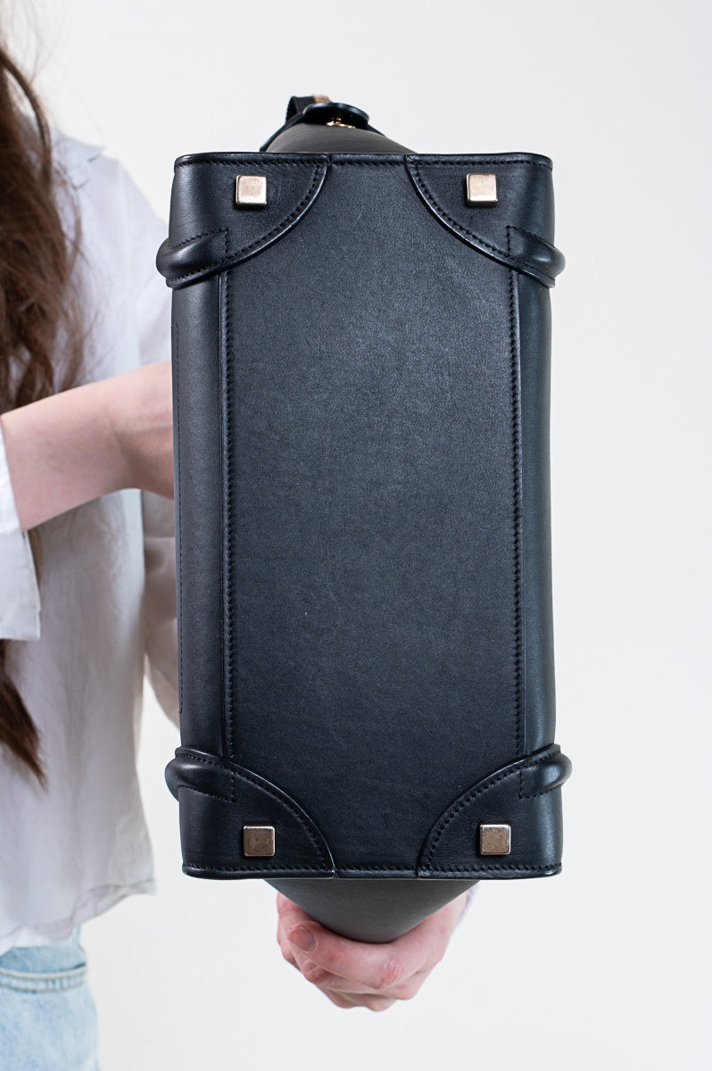 Black Micro Luggage Top Handle Bag
