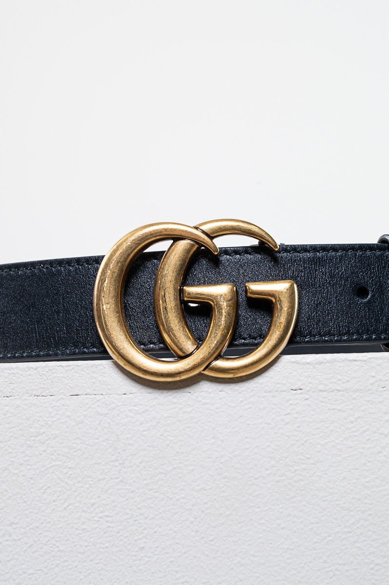 Black Double G Marmont Belt