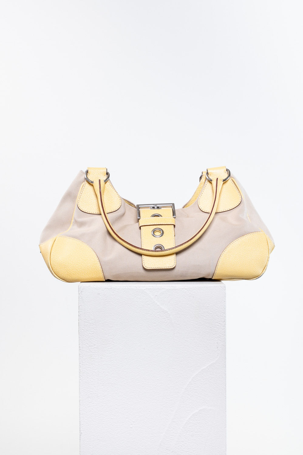 Yellow Canapa Moon Shoulder Bag