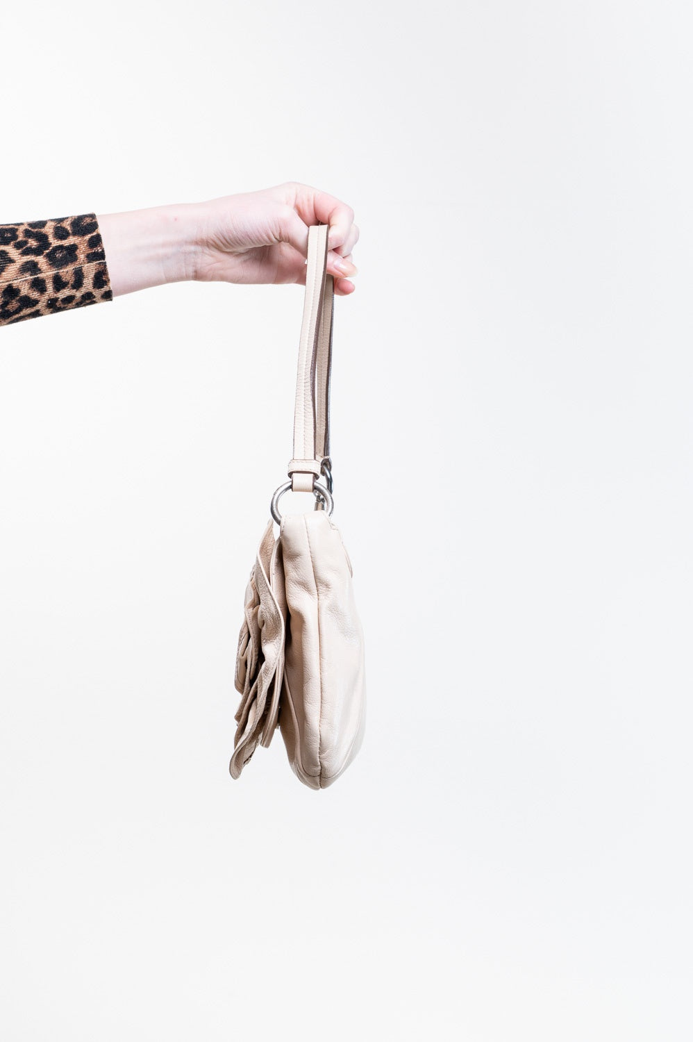 Beige Nadja Flower Shoulder Bag