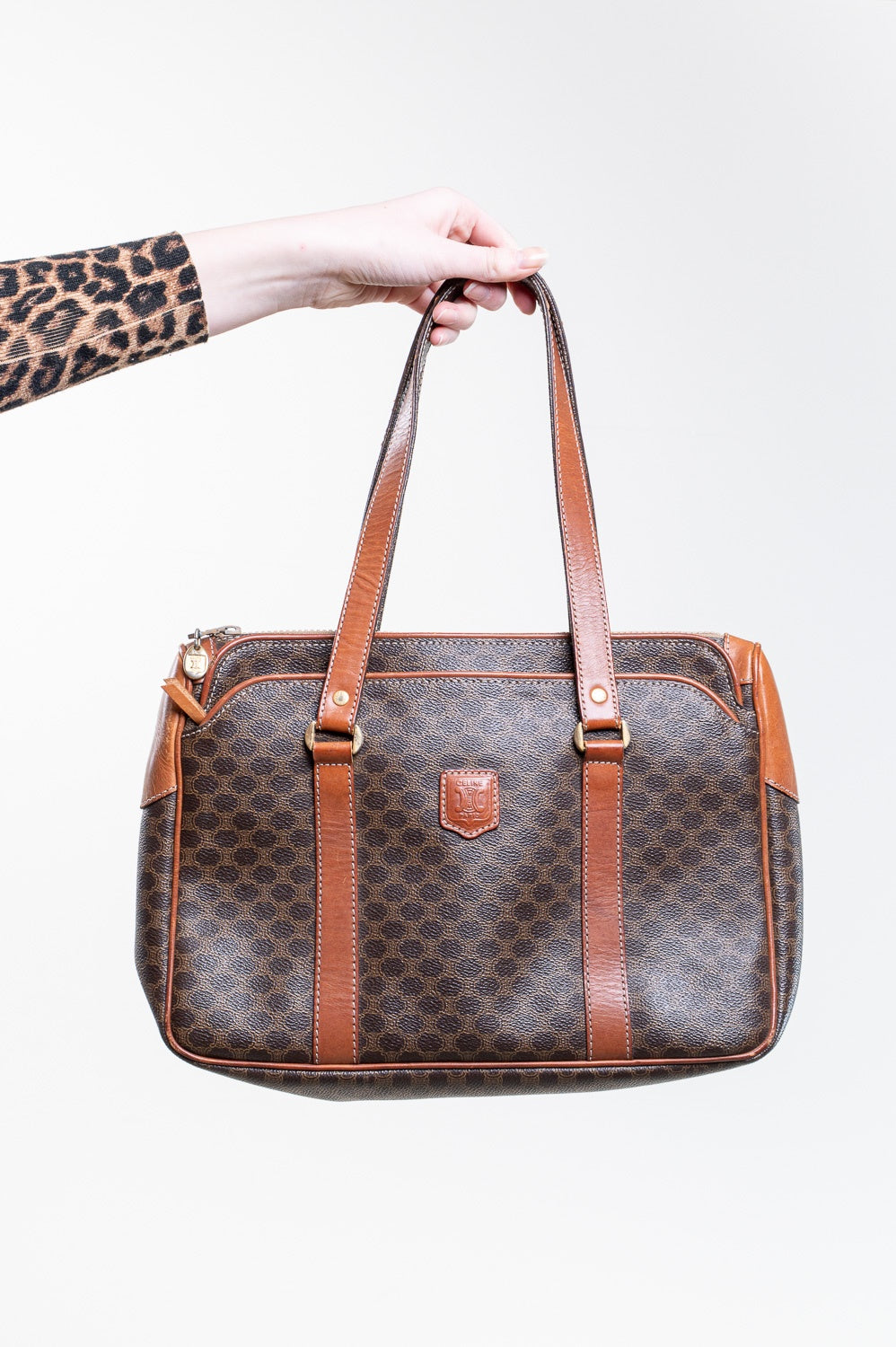 Vintage Brown Macadam Shoulder Bag