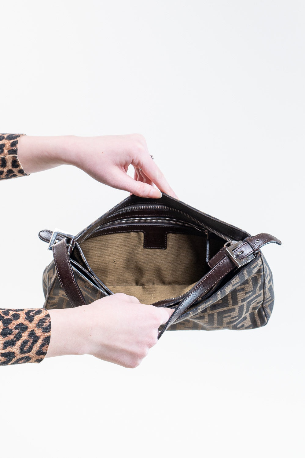 Brown Zucca Canvas Shoulder Bag