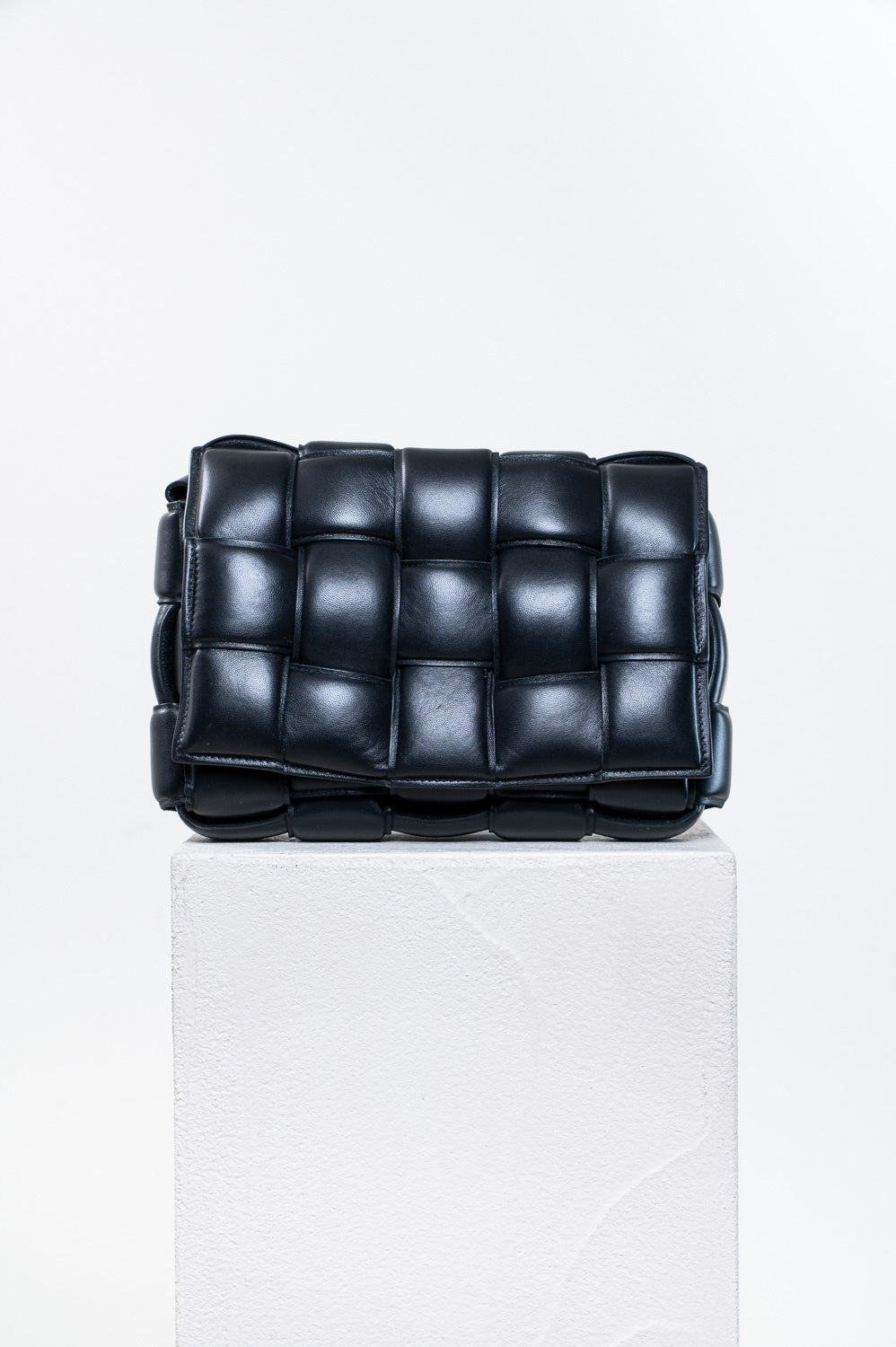 Black Leather Cassette Bag