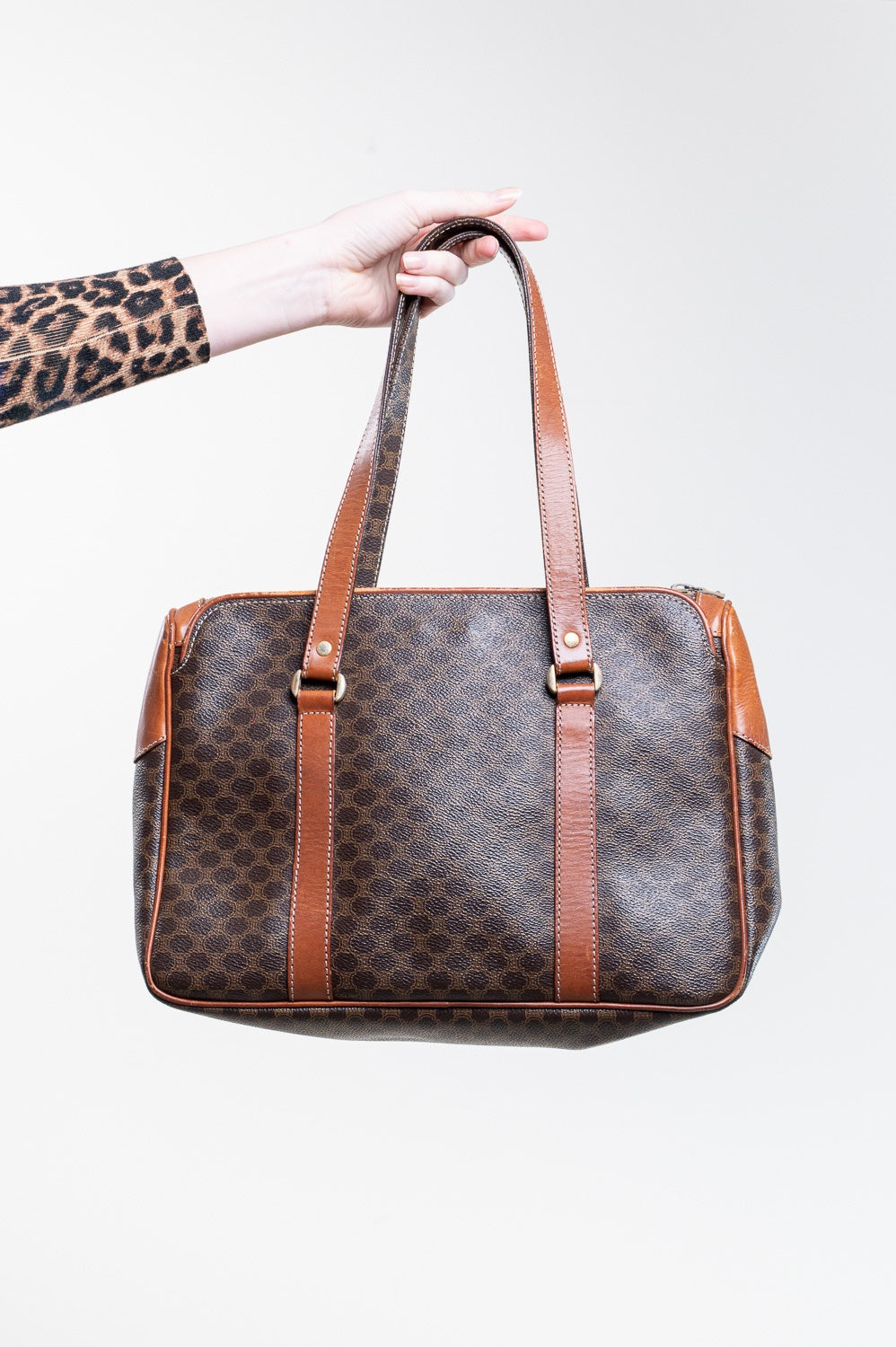 Vintage Brown Macadam Shoulder Bag