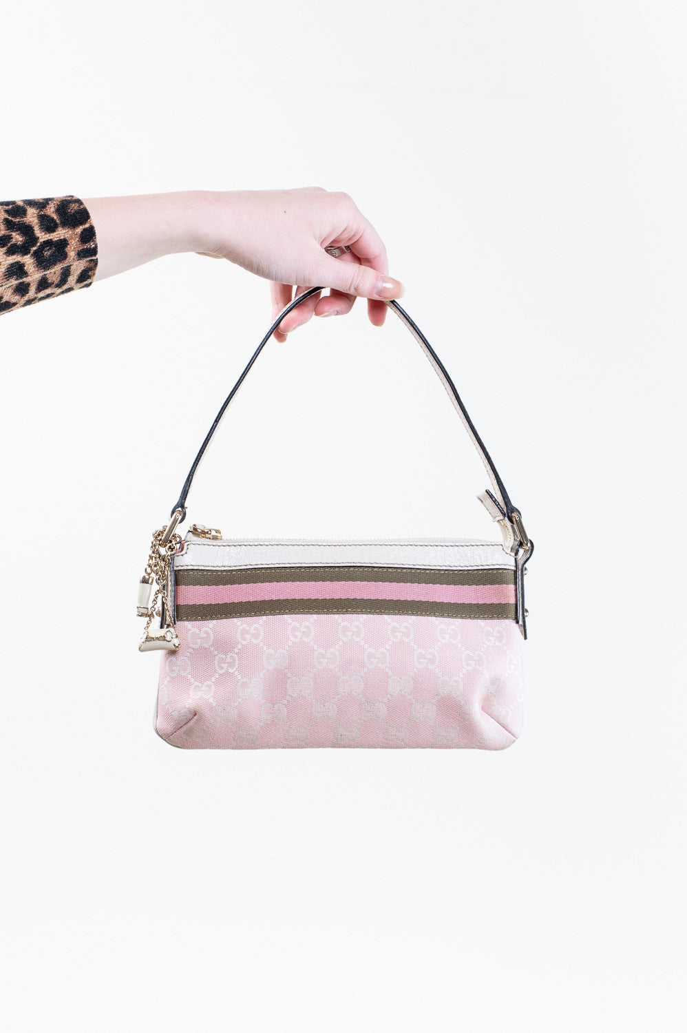 Pink GG Canvas Jolicoeur Pochette Shoulder Bag