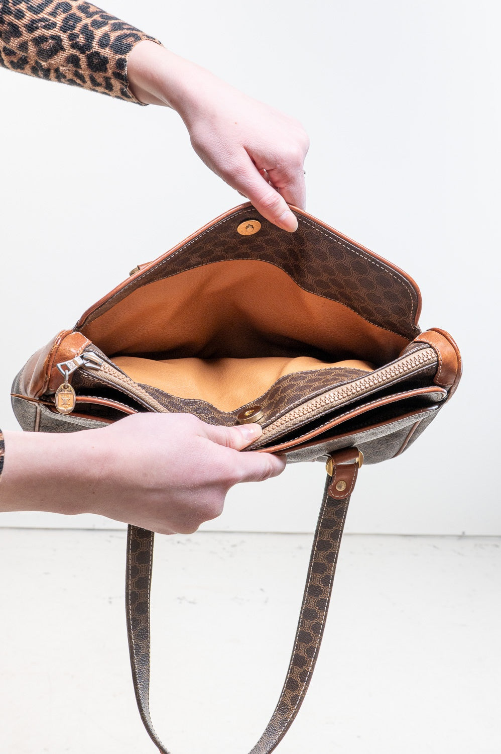 Vintage Brown Macadam Shoulder Bag