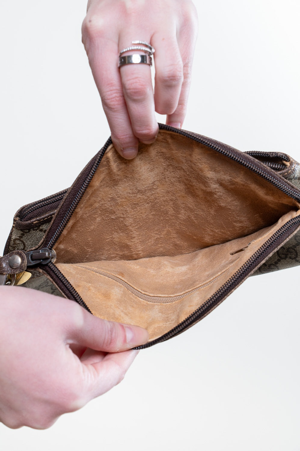 Vintage Double Zip GG Canvas Crossbody