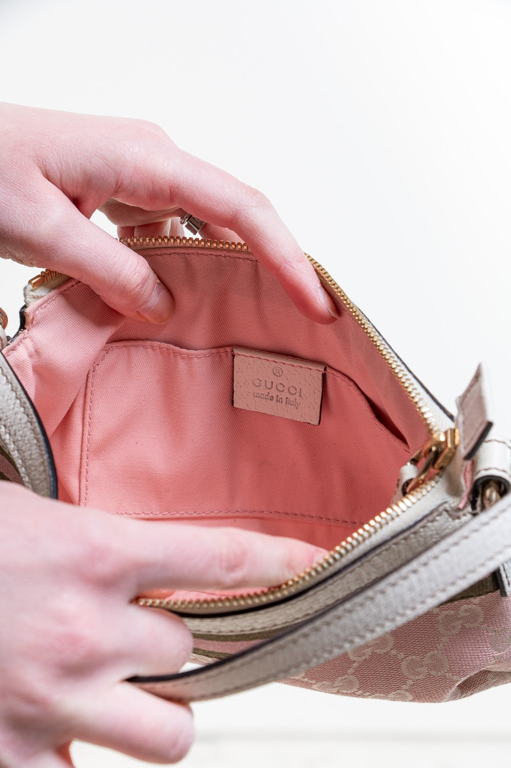 Pink GG Canvas Jolicoeur Pochette Shoulder Bag