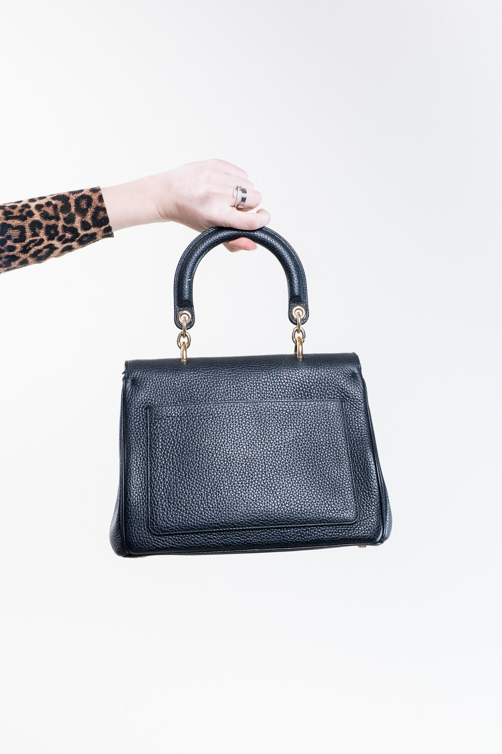 Black Be Dior Medium Flap Top Handle Bag