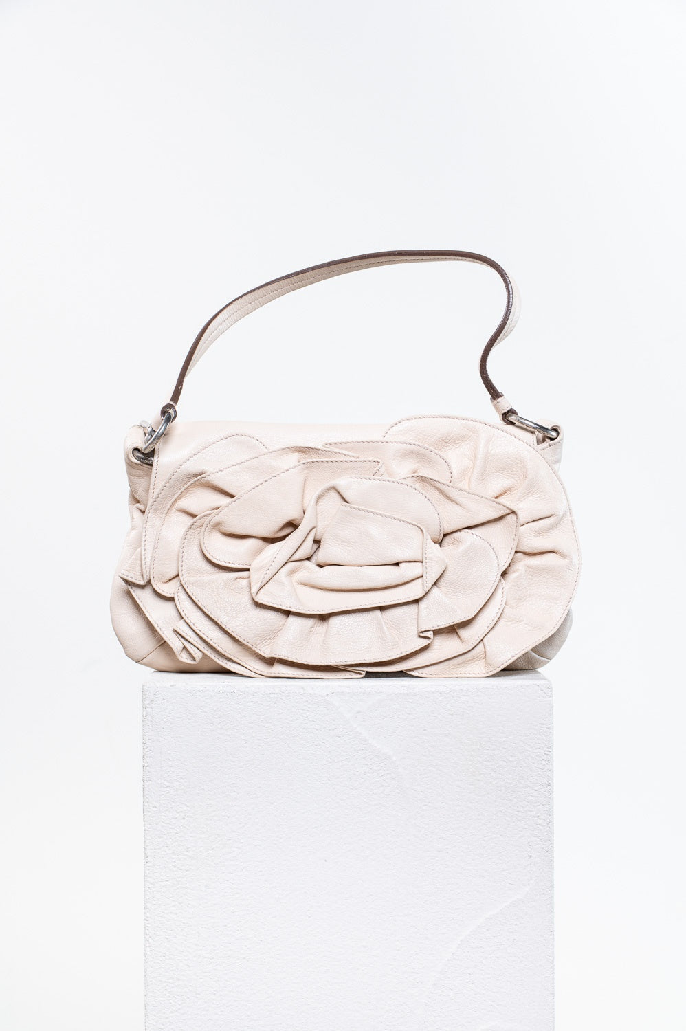 Beige Nadja Flower Shoulder Bag