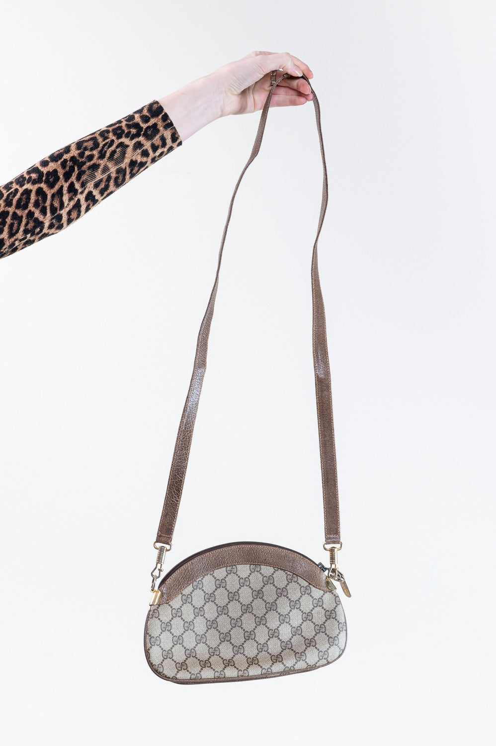 Vintage Double Zip GG Canvas Crossbody