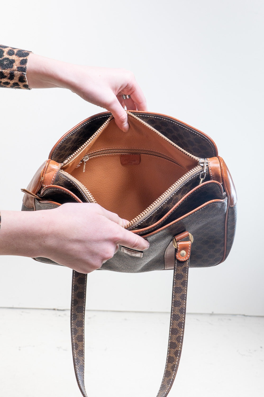 Vintage Brown Macadam Shoulder Bag