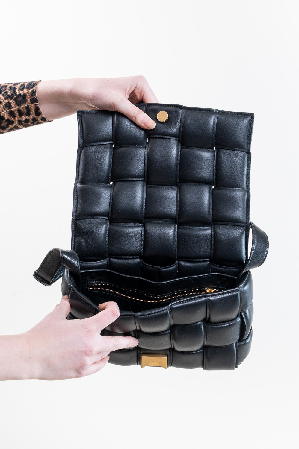 Black Leather Cassette Bag