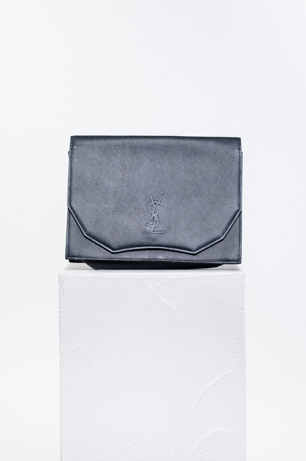 Vintage Black Logo Envelope Clutch Bag