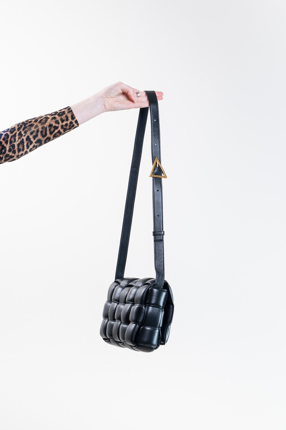 Black Leather Cassette Bag