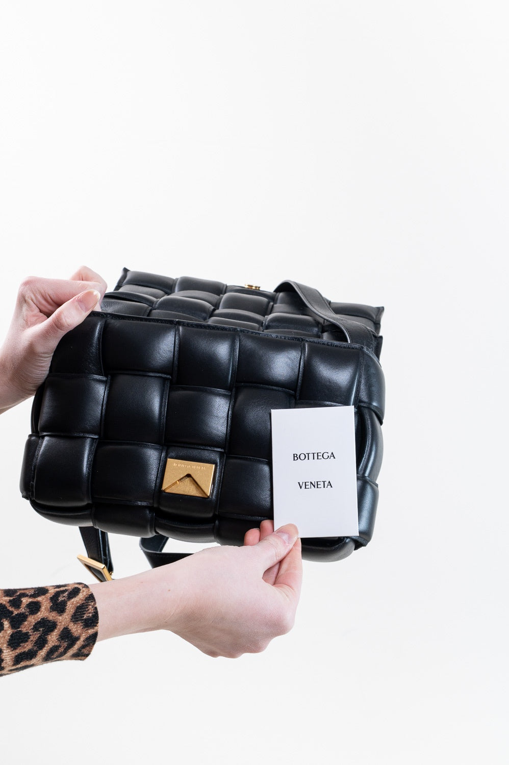 Black Leather Cassette Bag