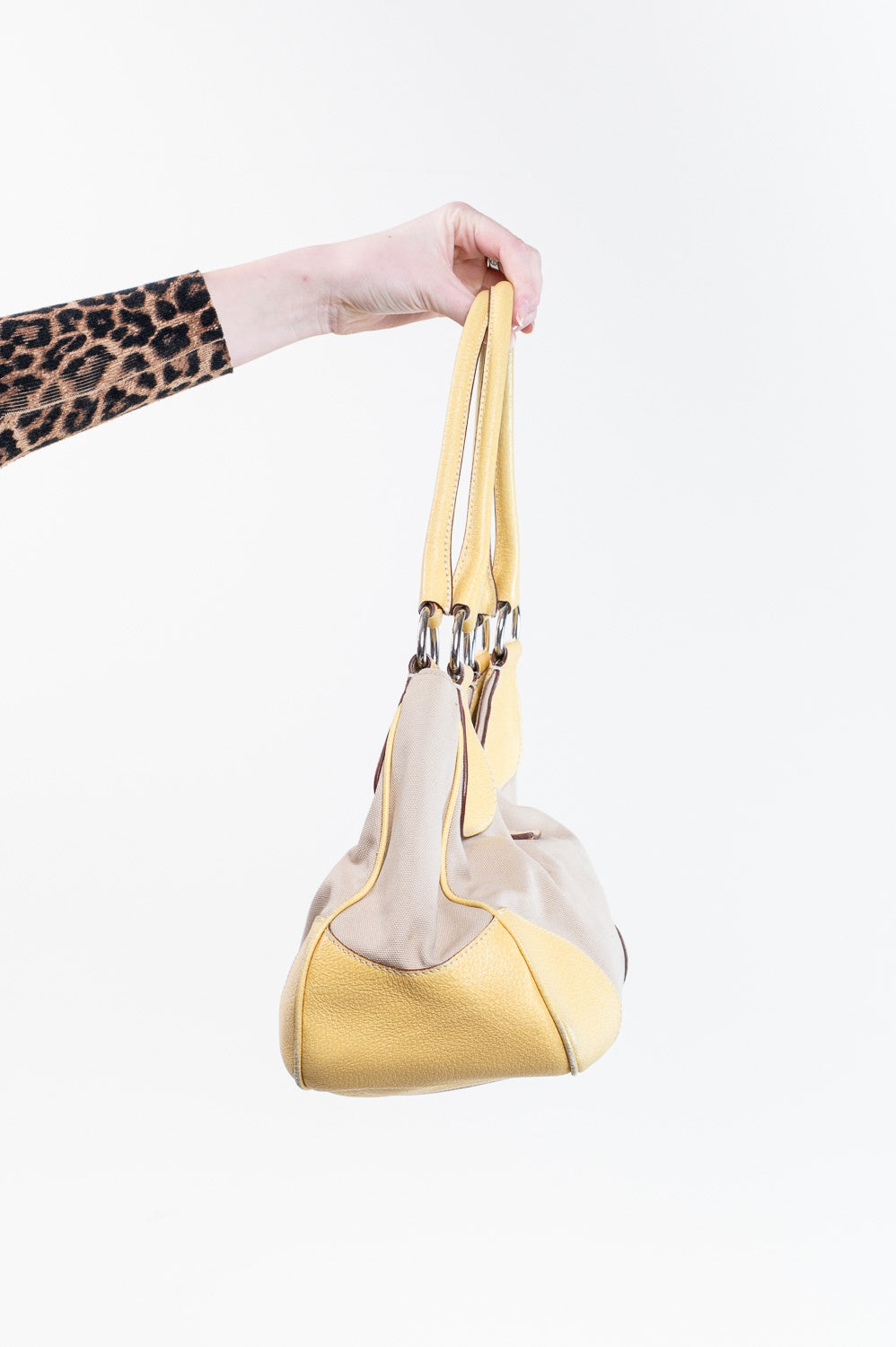 Yellow Canapa Moon Shoulder Bag