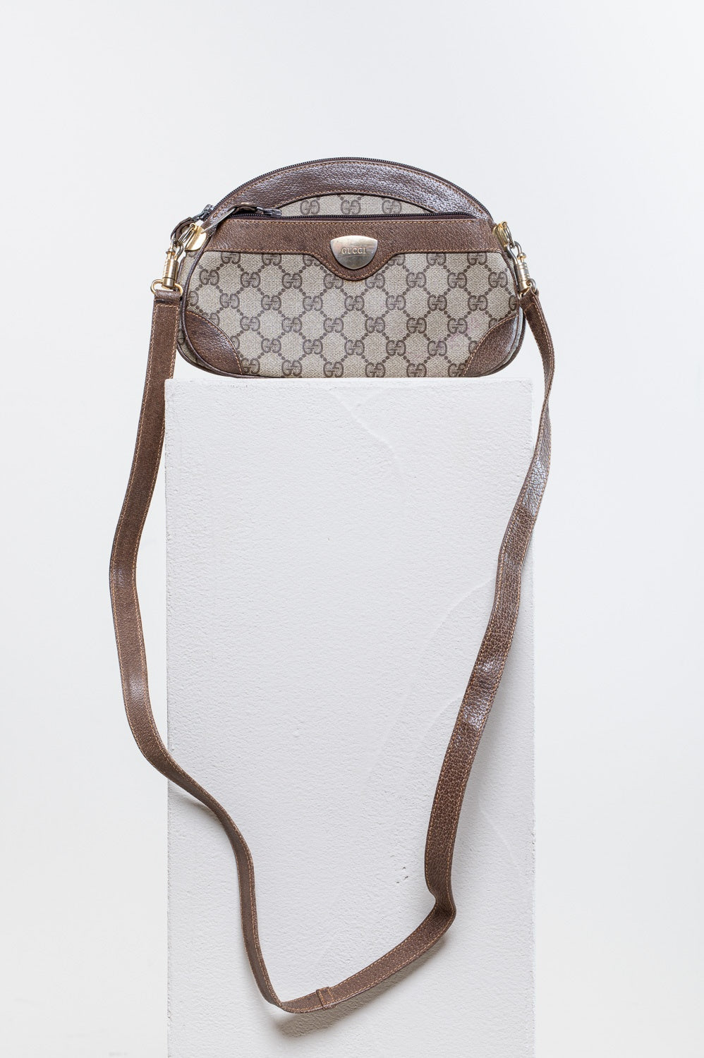 Vintage Double Zip GG Canvas Crossbody